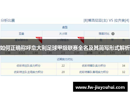 如何正确称呼意大利足球甲级联赛全名及其简写形式解析